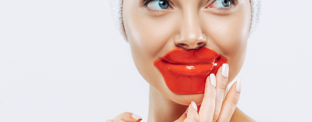 girl applying lip mask for chapped lips